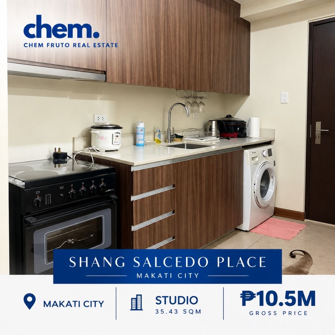 Shang Salcedo Makati Condo (Category: Apartments & Condos) located in Muntinlupa City. Submitted by buysellrentchem (Listing ID 1464809973, Image 1). Description: 🏙️ FOR SALE | SHANG SALCEDO PLACE, MAKATI ✨ ₱10.5M Gross Price • 35.43 sqm Studio • 20th Floor • 1 Bathroom • 1 Parking • Fully Furnished • Slightly Negotiable 📍 Prime Makati location 📌 Property Code: DS88-007451.