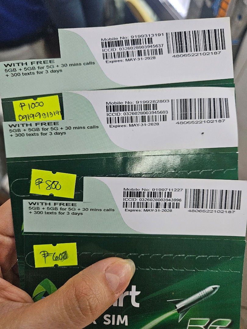 Smart sim Vanity Sim 0919 (Category: Sim Cards) located in San Juan City. Submitted by rjean02 (Listing ID 1464827998, Image 1). Description: 230-900 each Brandnew regular Sim.
