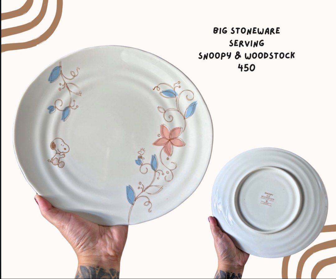 Snoopy & Woodstock Stoneware Serving Platter (Category: Dinnerware & Cutlery) located in Pasig City. Submitted by homeyvibesph (Listing ID 1464808583, Image 1). Description: .