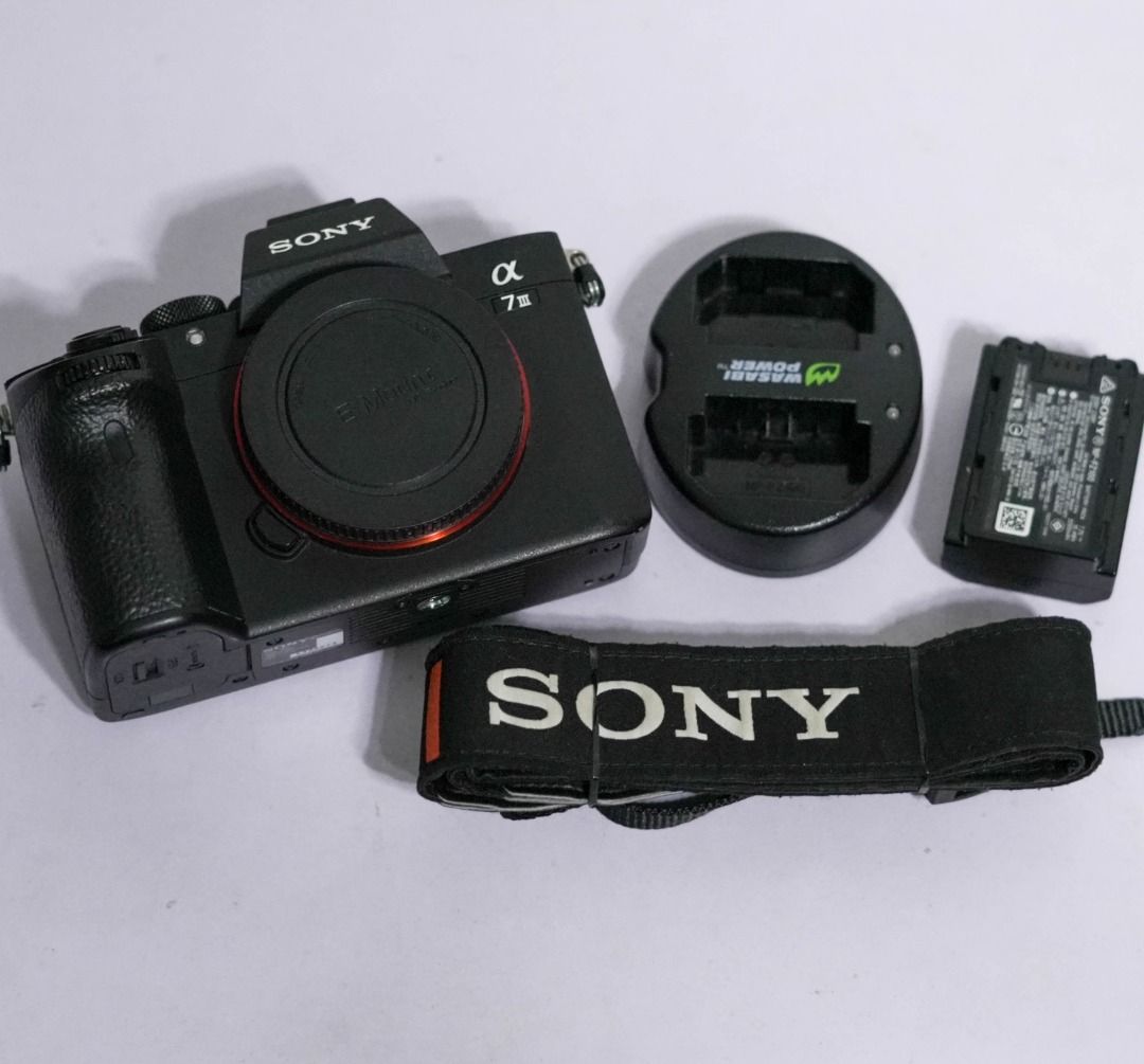 Sony a7III Body - 29k+ SC (Category: Cameras) located in Malabon City. Submitted by camcart (Listing ID 1464896817, Image 1). Description: ◈ Sony a7III (Mark 3) Body ➠ Inclusions: - Sony NP-FZ100 Battery - Body Cap - 2-Slot External Third Party Charger - Sony Strap ✅ Physical Condition: 9.2/10 (Good Condition, minor signs of usage like dents) ✅ Functionality : 10/10 (All Working) ✅ Shutter count: almost 29.3k 💵 Price: 55,990 pesos only 🚛 Mode o