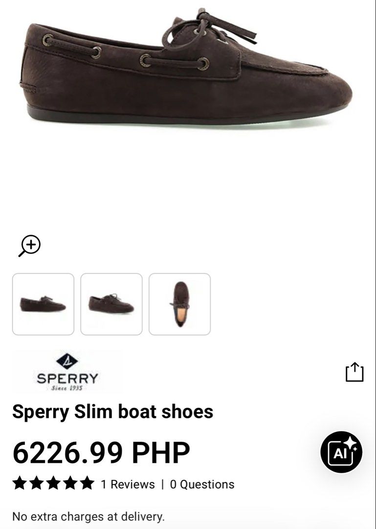 Sperry Slimboat Nubuck Size US 7 Dark Brown Authentic (Category: Loafers) located in Manila. Submitted by shopfilipina1993 (Listing ID 1464861038, Image 3). Description: Sperry Slimboat Nubuck Dark Brown Women US 7 Authentic In Mint Condition Slightly negotiable.