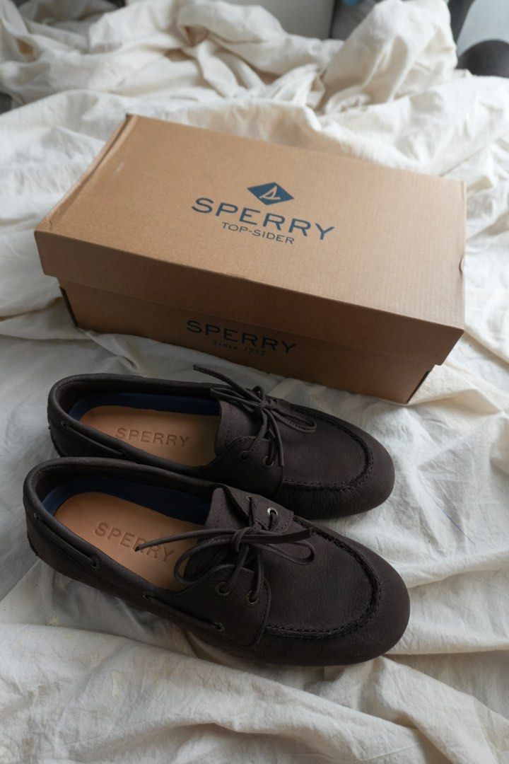 Sperry Slimboat Nubuck Size US 7 Dark Brown Authentic (Category: Loafers) located in Manila. Submitted by shopfilipina1993 (Listing ID 1464861038, Image 1). Description: Sperry Slimboat Nubuck Dark Brown Women US 7 Authentic In Mint Condition Slightly negotiable.