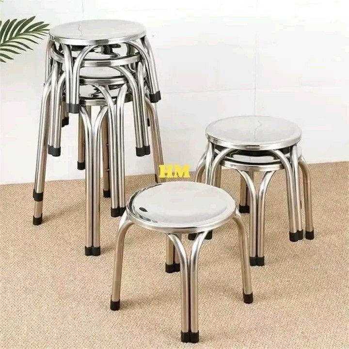 Stainless Steel Round Stool Heavy Duty Stackable Kitchen Stool (Category: Chairs) located in Manila. Submitted by wisecat_f7c143 (Listing ID 1464778753, Image 2). Description: Stainless Steel Round Stool Heavy Duty Stackable Kitchen Stool 25cm-650 only 47cm-690 only pm me COD TRU LALAMOVE.