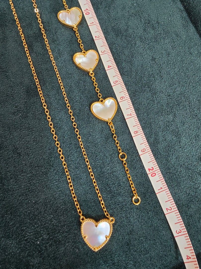 Stainless Steel VCA Set (Category: Other Accessories) located in Taguig. Submitted by youcompleteme (Listing ID 1464852392, Image 3). Description: ✨️ 18k Gold-Plated Stainless Steel VCA HEART WHITE✨️ ✨️ Looks like real 18k gold✨️ ▪️ Hypoallergenic ▪️ Tarnish-resistant ▪️ Durable Stainless Steel ▪️ Gold-plated finish - VCA WHITE HEART SET - Please refer to the photos for measurement 🏷 Sale price: Php 2,000.00 💳 Payment through Gcash for reservat