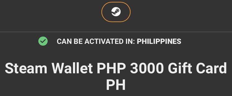 Steam Wallet PHP 3000 & PHP 5000 Gift Card PH (Category: Game Gift Cards & Accounts) located in Caloocan City. Submitted by ronnnn.bear (Listing ID 1464814927, Image 1). Description: - Denominations available: PHP 3000 and PHP 5000 - Region: Strictly for Philippines (PH) accounts only - Delivery: Instant digital code sent upon payment confirmation - Fast & Secure: Top up your Steam wallet instantly to buy games, DLCs, and in-game items - Trusted 