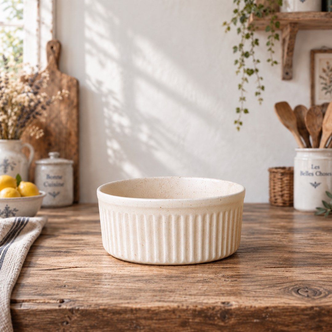 Stoneware Fluted Matte Basin (Category: Other Kitchenware & Tableware) located in Quezon City. Submitted by handpickedecors (Listing ID 1464853938, Image 1). Description: Stoneware Fluted Matte Basin 260.00 Size: 6.5”D x 3”H.