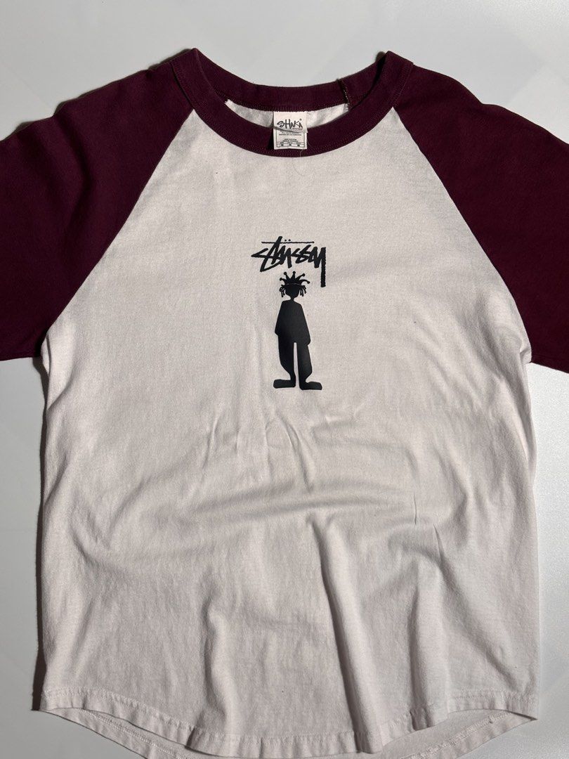 stussy raglan custom (Category: Tshirts & Polo Shirts ) located in Calamba. Submitted by twstwrld (Listing ID 1464886591, Image 1). Description: 22x25 no issue.