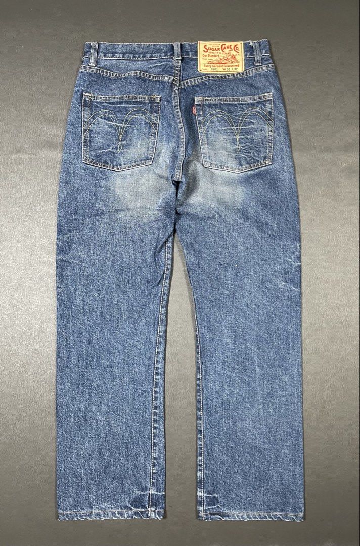 Sugar Cane & Co. S012 Denim Jeans (Category: Jeans) located in Caloocan City. Submitted by dapreluv (Listing ID 1464926739, Image 2). Description: SugarCane S012 Jeans Width: 32” Front Rise: 11” Thigh: 12” Knee: 9.5” Inseam: 29” Leg opening: 8.5” Length: 40” .