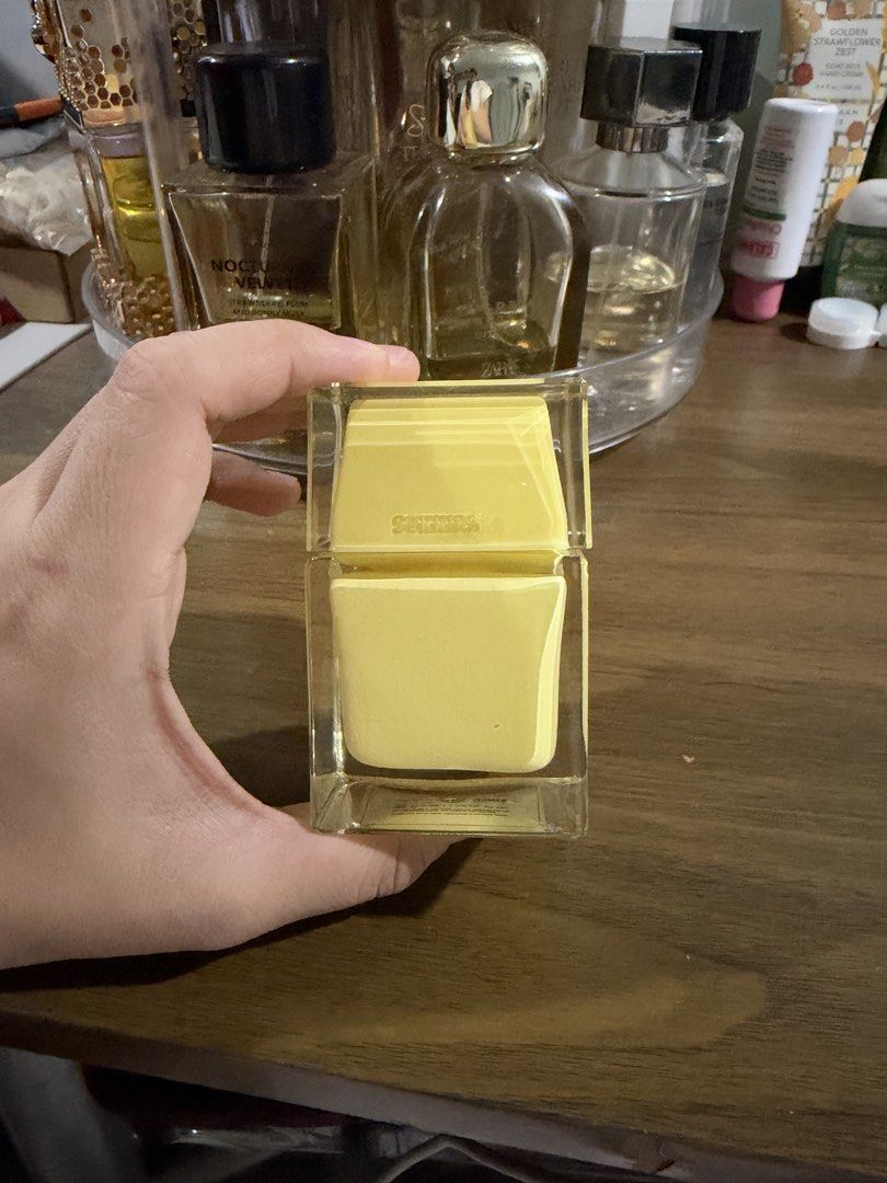 Sunnies Yellow Perfume (Category: Fragrance & Deodorants) located in Quezon City. Submitted by riabdc (Listing ID 1464896617, Image 2). Description: - Sunnies Yellow - Condition: 70% full - Bottle: Vibrant yellow glass with chunky square cap 📍Loc: Visayas, QC.