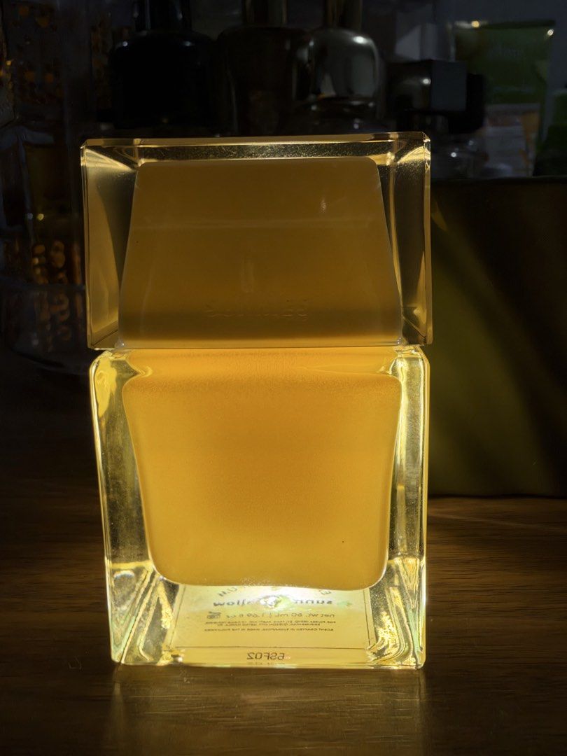 Sunnies Yellow Perfume (Category: Fragrance & Deodorants) located in Quezon City. Submitted by riabdc (Listing ID 1464896617, Image 3). Description: - Sunnies Yellow - Condition: 70% full - Bottle: Vibrant yellow glass with chunky square cap 📍Loc: Visayas, QC.