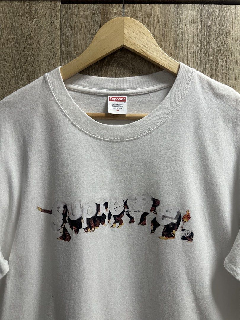 Supreme Apes Tee (Category: Tshirts & Polo Shirts ) located in Imus. Submitted by rckrmns (Listing ID 1464806749, Image 2). Description: Supreme Apes Tee Size M-L W- 22 L- 28 Good as new .
