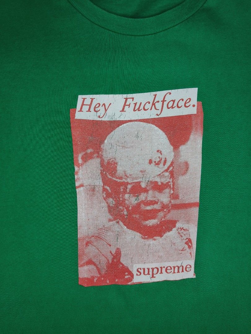 Supreme Fuck Face Tee (Category: Activewear) located in Bacolod City. Submitted by guerillathrifter (Listing ID 1464818389, Image 2). Description: Supreme Fuck Face Tee XL Excellent Minimal Hairline 🛵J&T Express 📍Sagay City Negros Occidental 💌.