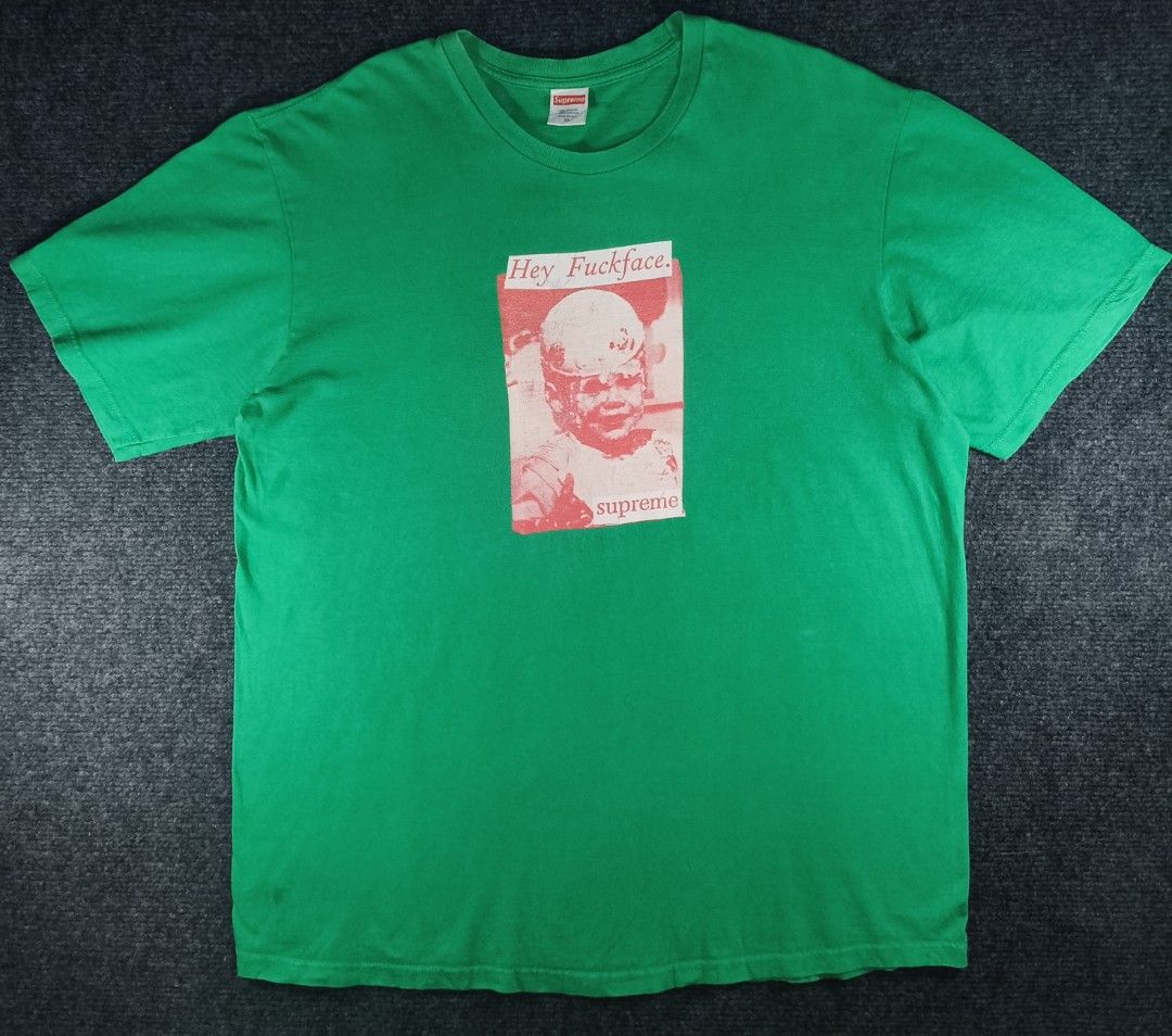 Supreme Fuck Face Tee (Category: Activewear) located in Bacolod City. Submitted by guerillathrifter (Listing ID 1464818389, Image 1). Description: Supreme Fuck Face Tee XL Excellent Minimal Hairline 🛵J&T Express 📍Sagay City Negros Occidental 💌.