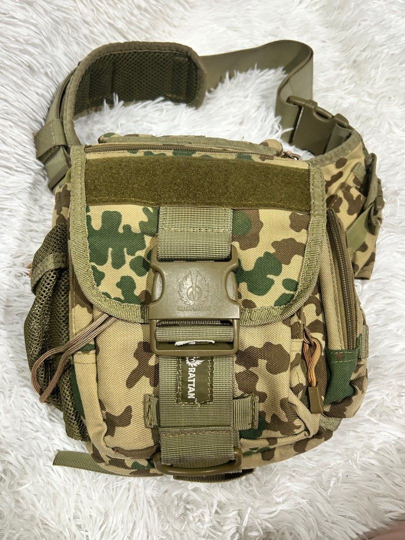 Tactical Mens Bag (Category: Sling Bags) located in Pasig City. Submitted by minminreyn (Listing ID 1464965079, Image 1). Description: Military Tactical Chest Bag Brand Name: Metal Rattan Makapal hindi pipitsugin With Tag naka Red Stamp Magsawa ka sa dami ng pocket tactical ngani Flex ko na lang po sa Video Preloved Condition Used but not Abused Issue: pang 8 and 9 picture Huwag mag pm ang barat please lang po Cavite Jnt 55 pesos or Lalamove only
