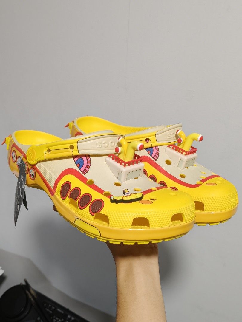 The Beatles Yellow Submarine Crocs (Category: Casual Shoes) located in Marikina City. Submitted by jamvg (Listing ID 1464903511, Image 1). Description: >Ready on hand right now< -Tags still on (but no receipt, since gift) -From Simons (Canada) -Never worn - Can take more pictures per request RFS: Gift from Canada but size is too big Meet-ups only for authenticity Lowest price: Php 8,000 if the buyer is kind..