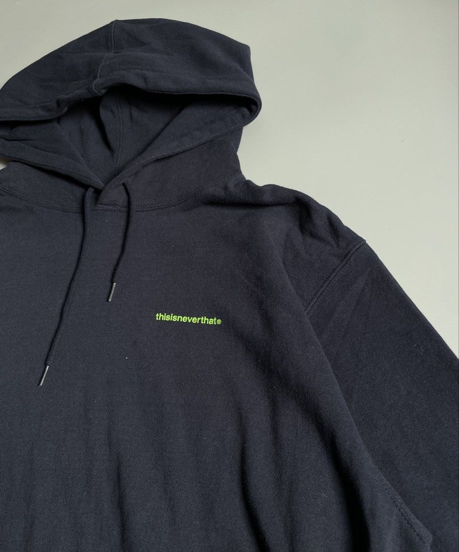 thisisneverthat Basic T-Logo Hoodie ‘Navy’ (Category: Activewear) located in Taguig. Submitted by _curatedfits (Listing ID 1464865546, Image 2). Description: thisisneverthat Basic T-Logo Hoodie ‘Navy’ Size: Xtra Large Width 26” Length 30.5” Issue washable stains on sleeve - 1,250 Dm! .