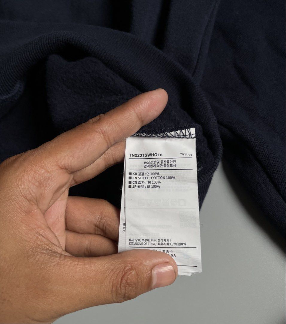 thisisneverthat Basic T-Logo Hoodie ‘Navy’ (Category: Activewear) located in Taguig. Submitted by _curatedfits (Listing ID 1464865546, Image 3). Description: thisisneverthat Basic T-Logo Hoodie ‘Navy’ Size: Xtra Large Width 26” Length 30.5” Issue washable stains on sleeve - 1,250 Dm! .