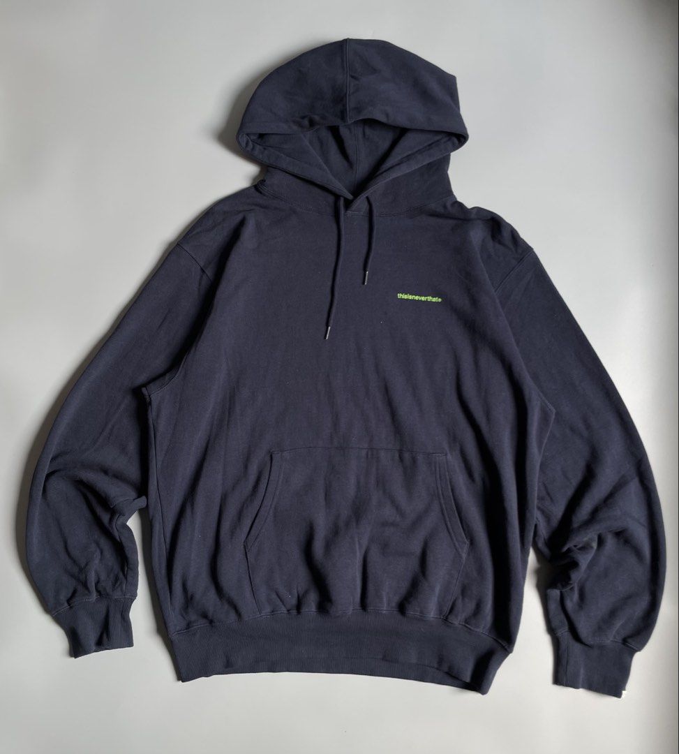 thisisneverthat Basic T-Logo Hoodie ‘Navy’ (Category: Activewear) located in Taguig. Submitted by _curatedfits (Listing ID 1464865546, Image 1). Description: thisisneverthat Basic T-Logo Hoodie ‘Navy’ Size: Xtra Large Width 26” Length 30.5” Issue washable stains on sleeve - 1,250 Dm! .