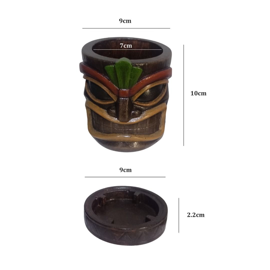 Tiki Head Succulent concrete Planter Pot with Base (Category: Pots & Planters) located in Meycauayan. Submitted by muddtree201855 (Listing ID 1464845559, Image 3). Description: A handcrafted Tiki-inspired planter with a bold, expressive face and earthy tribal details. Made from a durable cement and silica sand mix, each piece is carefully painted with acrylic colors and finished with an outdoor sealer for added protection. • Cement & silica sand 