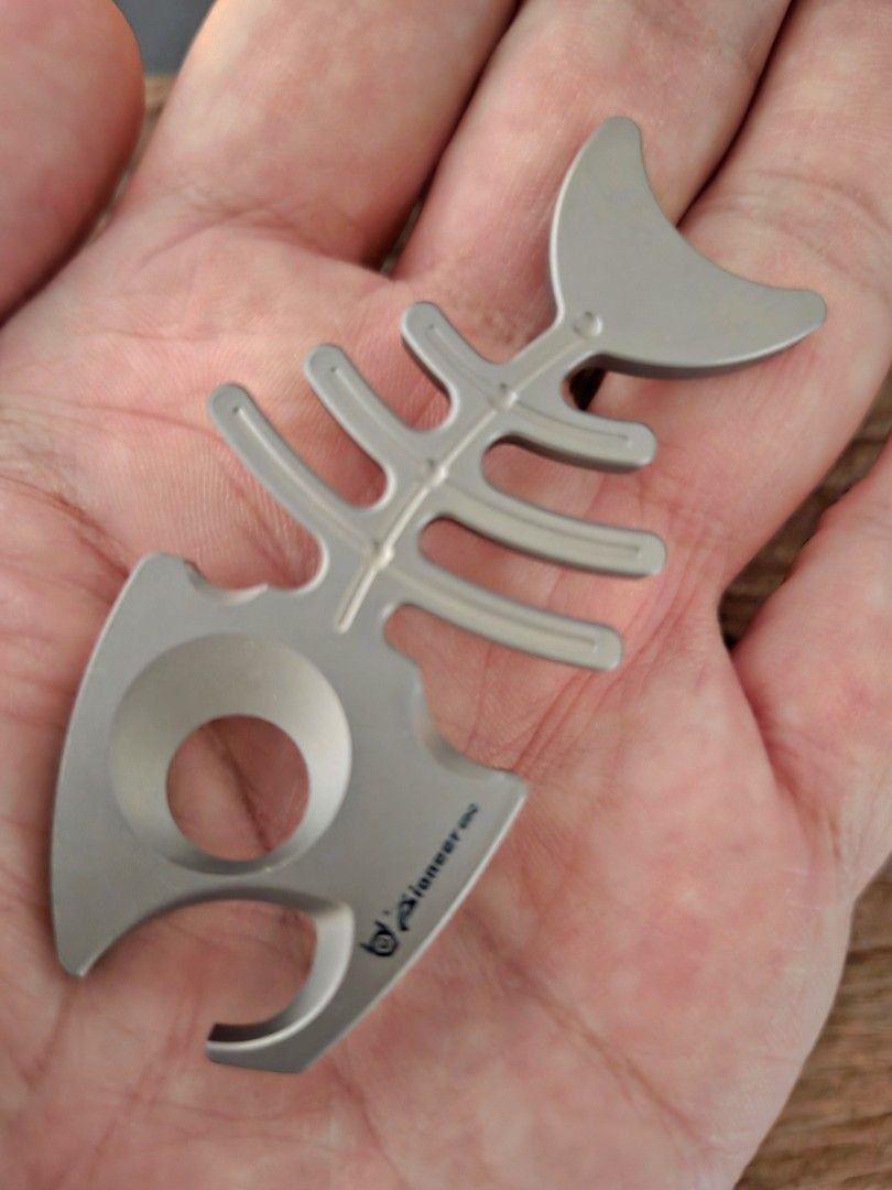 Titanium Fish Bone Bottle Opener (Category: Home Improvement Tools & Accessories) located in Marikina City. Submitted by knifeandtoolphilippines (Listing ID 1464829359, Image 3). Description: Fixed Price No Trades.