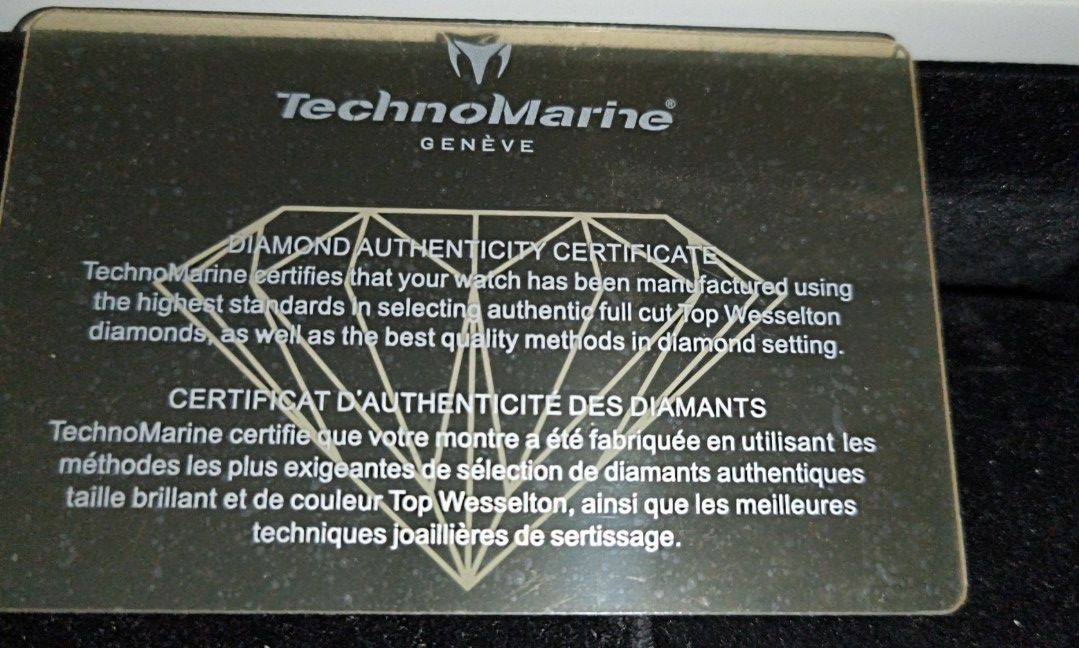 Top Wesselton Diamonds TechnoMarine (Category: Women's Watches) located in Tagaytay City. Submitted by euniquefinds (Listing ID 1464369127, Image 3). Description: TechnoMarine Cruise Star w/ Top Wesselton Diamonds Selling my authentic, pre-loved TechnoMarine Cruise Star luxury sports watch. This is the premium diamond edition, with a stunning dual-row bezel set with over 115+ genuine, full-cut Top Wesselton diamonds (~1.00 Carat Total Weight). Ca