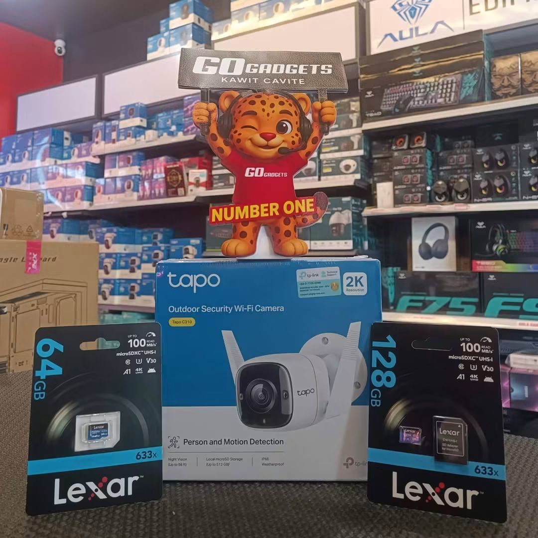 TP-Link Tapo C310 Outdoor Security Camera with Lexar MicroSD Cards (Category: Security Systems & CCTV Cameras) located in Caloocan City. Submitted by kentsalvador31 (Listing ID 1464912489, Image 1). Description: TP-Link Tapo C310 Outdoor Security Wi-Fi Camera IP66 3MP Ultra-High Definition Go Gadgets - Kawit Cavite 💬 Message us now for full specs & recommendations! 🔒 Suitable for: ✔ Homes ✔ Stores ✔ Offices ✔ Warehouses ✔ Small businesses 💳 IN