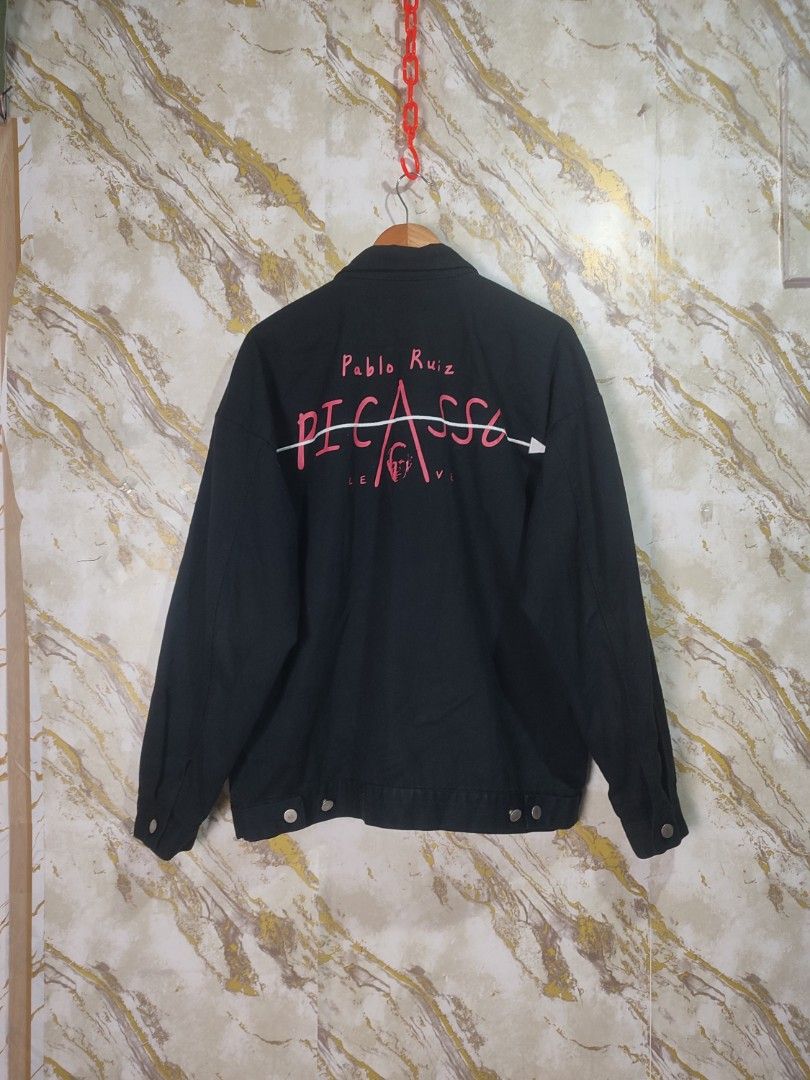 Tripler - Pablo Ruiz Picasso Jacket (Category: Coats, Jackets and Outerwear) located in Cabuyao City. Submitted by jederama (Listing ID 1464885051, Image 2). Description: TRIPLER - PABLO RUIZ PICASSO / BLACK DENIM JACKET SIZE : FIT XL WIDTH - 24.5 LENGTH - 27.5 EXCELLENT CONDITION NO ISSUE / SLIGHT NEED WASH 1,000 + SHIPPING FEE.