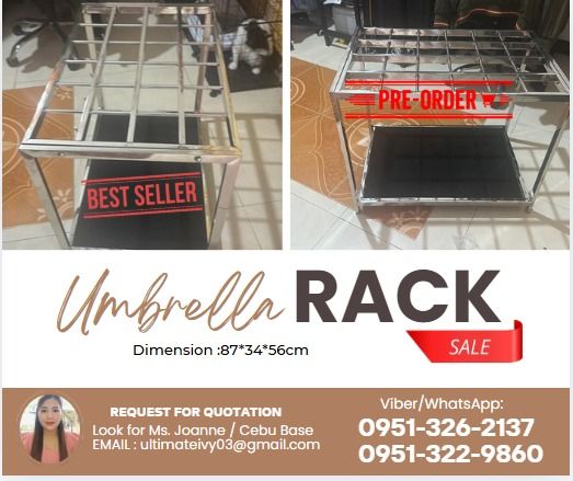 Umbrella Rack 24Layers Silver Color Black Carpet (Category: Construction Tools & Equipment) located in Caloocan City. Submitted by jynneyu68319 (Listing ID 1464833328, Image 1). Description: Dimension :87*34*56cm ✅ 100% LEGIT TRUSTED SUPPLIER! ✅ With Complete Legal Documents ✅ BIR Registered 📝Please note: Available by PRE-ORDER ONLY . Pickup preferred at our warehouse upon arrival Shipping poss*ible at your own risk . Note: The attached image is