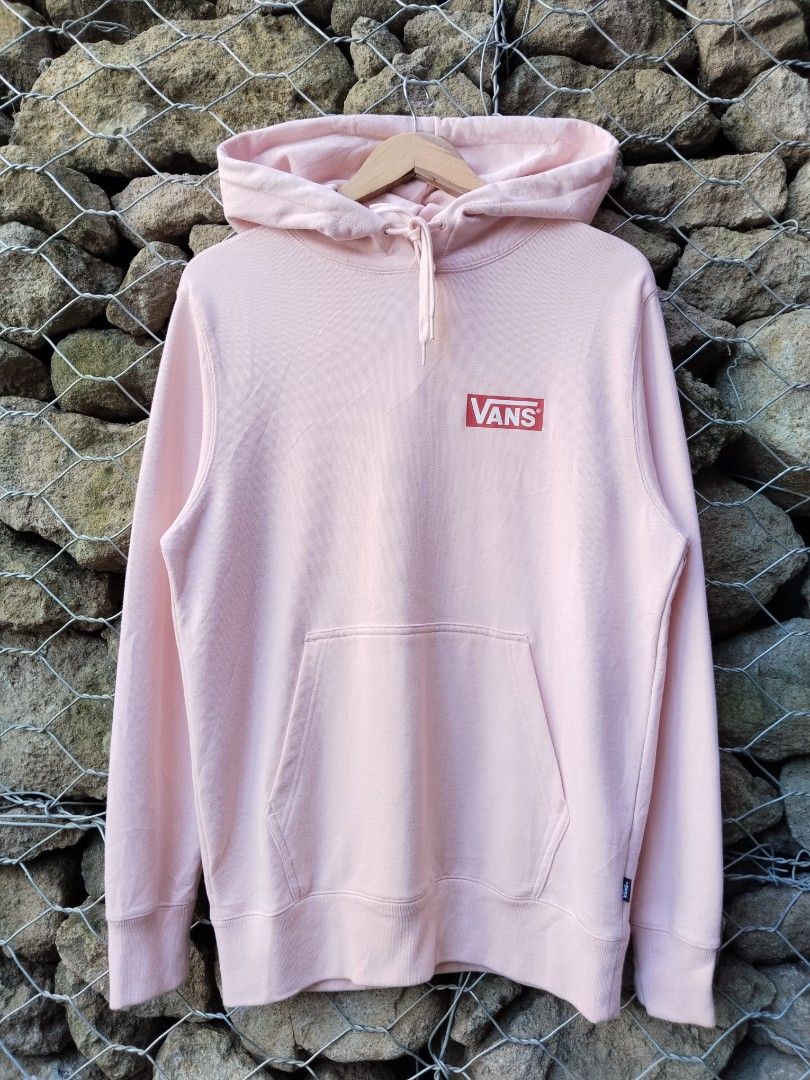 Vans Off The Wall Pink Hoodie Size Medium (Category: Coats, Jackets and Outerwear) located in Manila. Submitted by carlmichae22397 (Listing ID 1464776400, Image 1). Description: - Brand: Vans - Color: Pink - Size: Medium - Condition: Clean, inside and out - Details: Small Vans logo on chest, large 'Off The Wall' graphic on back - Features: Front kangaroo pocket, drawstring hood, ribbed cuffs and hem - Style: Classic streetwear pullover, great for
