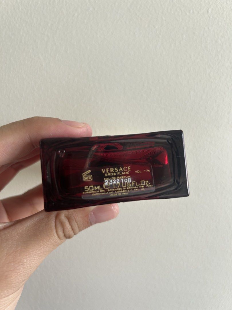 VERSACE: EROS FLAME 100ml (Category: Fragrance & Deodorants) located in Manila. Submitted by russhelf (Listing ID 1464147136, Image 3). Description: Only sprayed once. Amazing strong fragrance that lasts throughout the day. Reason for selling: Decluttering 100% Authentic money back guarantee if fake. .