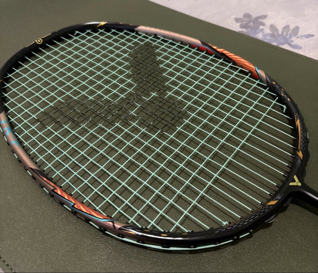 Victor Thruster F Ultra (Category: Racket and Ball Sports) located in Valenzuela. Submitted by jayp11 (Listing ID 1464912972, Image 2). Description: - with bag - free victor grip - victor string vbs 66N 27 tension - bought last august 2024 (victor pcome) - 11250 Condition: - minor scratches - Paint chip RFS: No longer used Meetup: SM North Edsa.