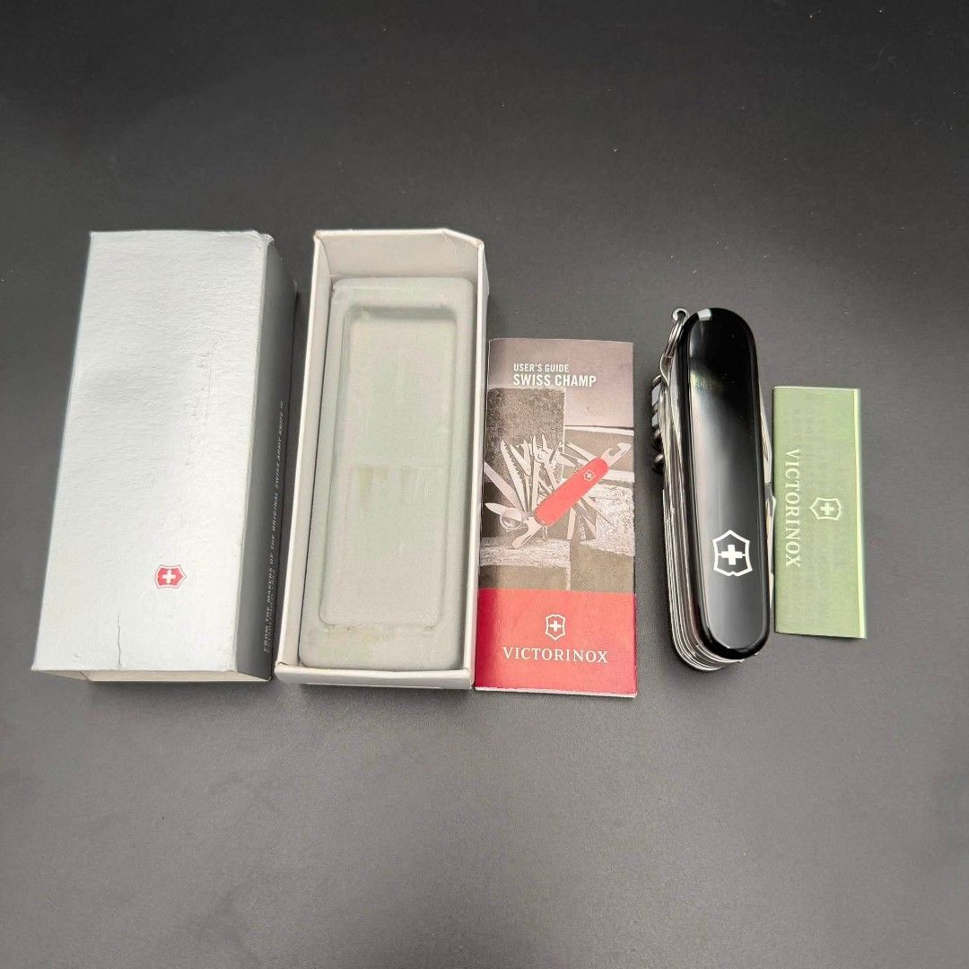Victorinox Swiss Champ Black (Category: Knives & Chopping Boards) located in Manila. Submitted by goldenking0 (Listing ID 1464952440, Image 1). Description: bnew.