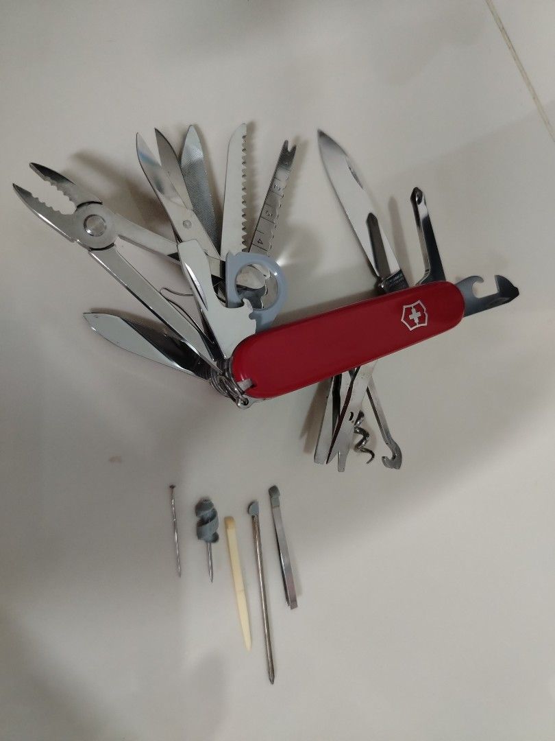 Victorinox Swisschamp red (Category: Hiking & Camping) located in Manila. Submitted by goldenking0 (Listing ID 1464953120, Image 1). Description: 8/10 condition .