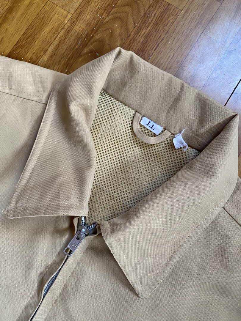 Vintage Beige Zip-Up Harrington Jacket Size LL (Category: Coats, Jackets and Outerwear) located in Bulacan. Submitted by trippin_thriftin (Listing ID 1464898681, Image 2). Description: Random Khaki Jacket 21x27 (M-L) No issue - Classic beige zip-up jacket - Size: LL - Pointed collar design - Two front slant pockets - Buttoned cuffs for an adjustable fit - Inside mesh lining for breathability.