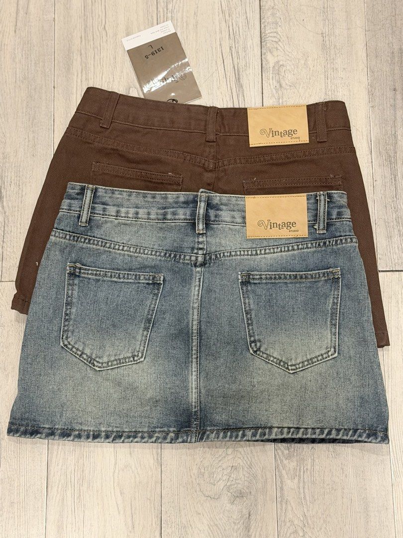 Vintage BKK Skirt (Category: Skirts) located in Meycauayan. Submitted by boldrabbit.3a0187 (Listing ID 1464955517, Image 3). Description: Size L (29-30”) Color: denim & choco 700 each only Never used. Brandnew. Rfs: too short on me.