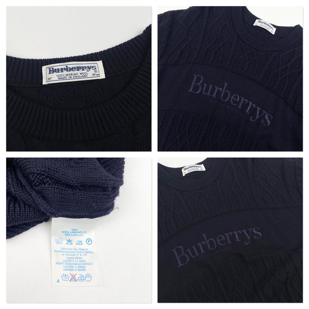 Vintage burberry (Category: Coats, Jackets and Outerwear) located in Manila. Submitted by draftdrops (Listing ID 1464807931, Image 2). Description: Vintage , embroidered design , knit and excellent condition Width :20 Length :30 Size:large.