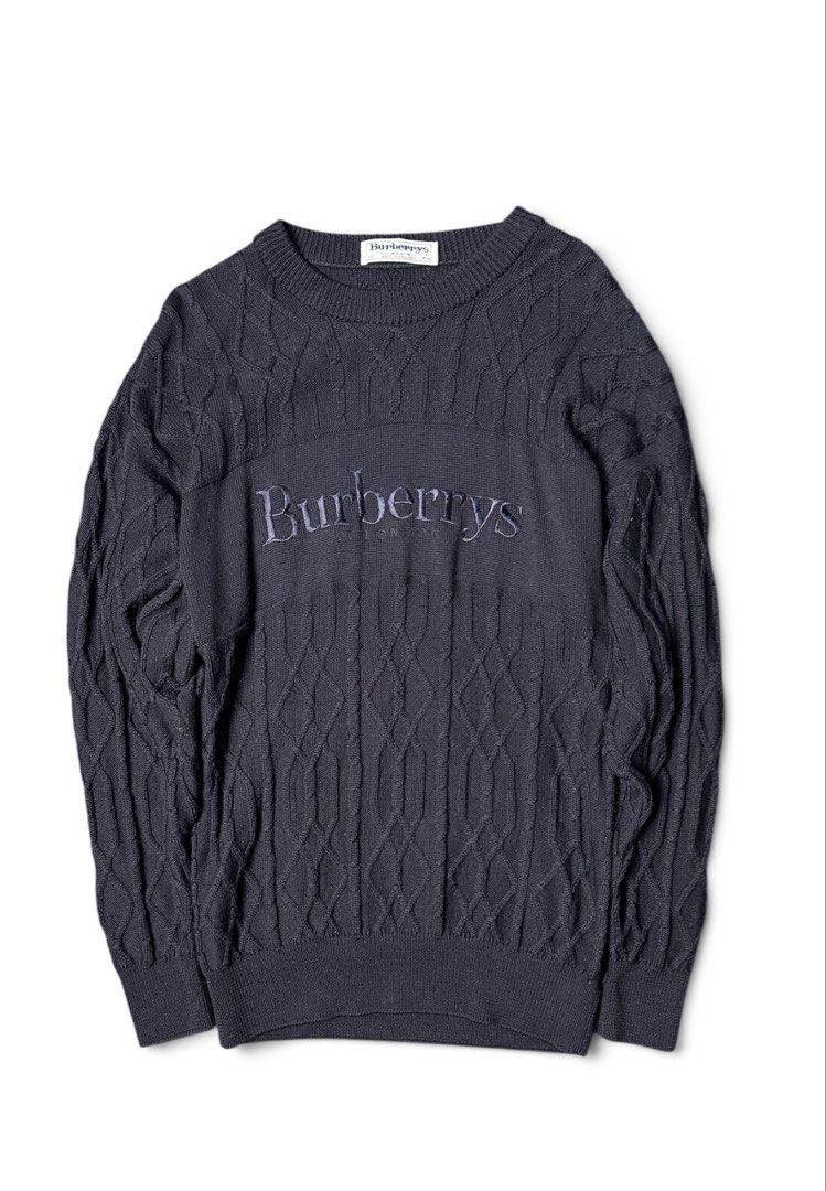 Vintage burberry (Category: Coats, Jackets and Outerwear) located in Manila. Submitted by draftdrops (Listing ID 1464807931, Image 1). Description: Vintage , embroidered design , knit and excellent condition Width :20 Length :30 Size:large.