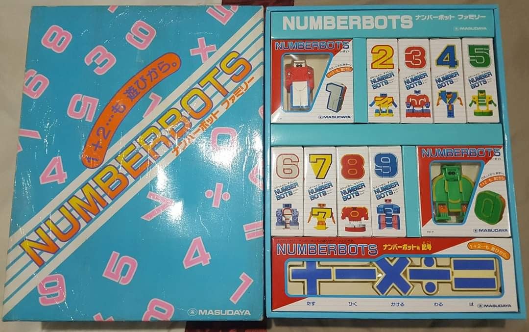 Vintage Masudaya Numberbots (Category: Vintage Collectibles) located in Makati City. Submitted by anwar0411 (Listing ID 1464787957, Image 1). Description: - Complete 1986 Masudaya Numberbots boxset - Predecessor of vintage Colgate numberbots - Includes numbers 0 to 9 individual robot figures and math symbols - Neatly organized inside the original vintage packaging - Great collectible for retro toy and robot transformer fans - Stored safely with m