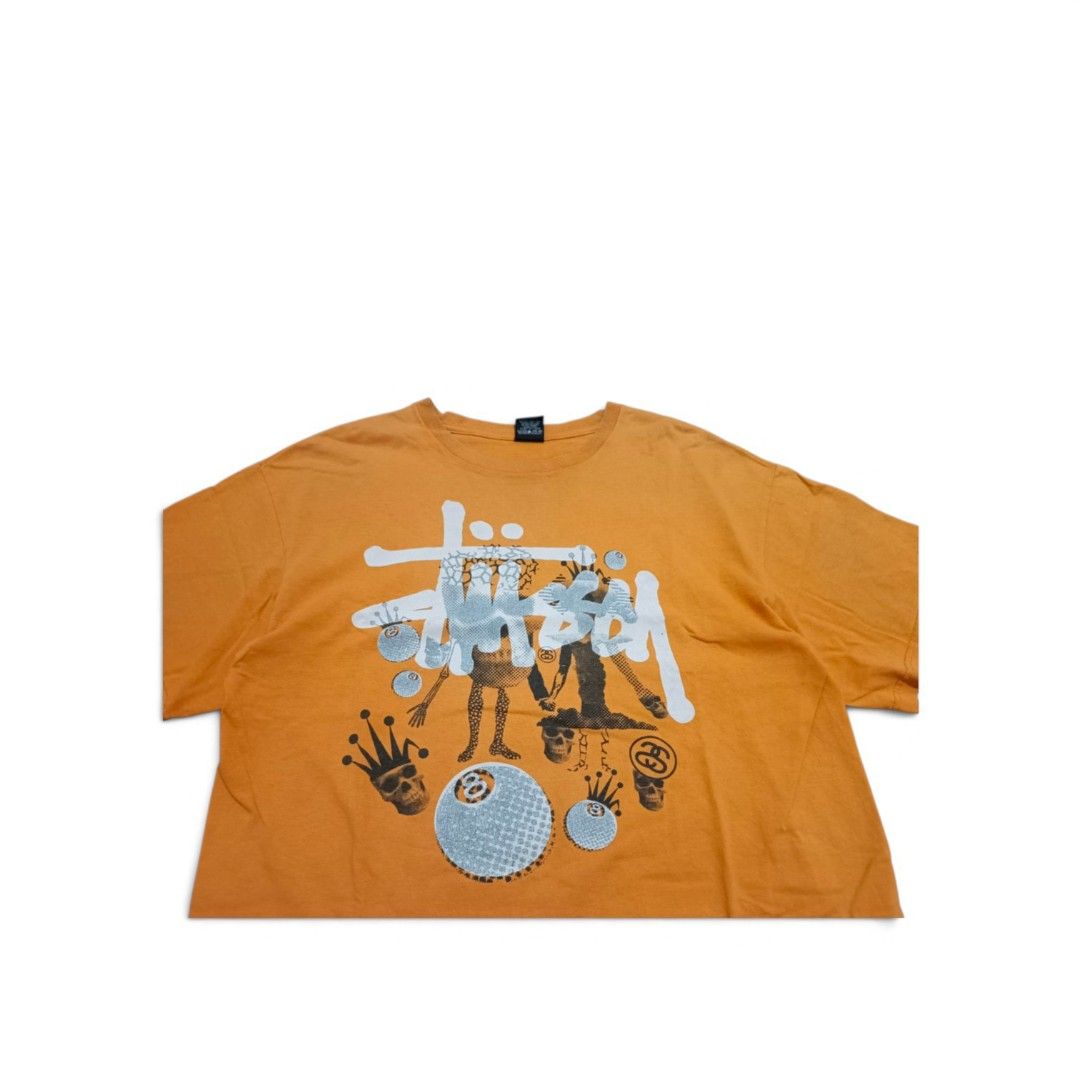 Vintage Stussy Graphic Tee (Category: Tshirts & Polo Shirts ) located in Manila. Submitted by southstreethub.ph (Listing ID 1464894508, Image 2). Description: - Vintage Stussy Graphic Tee - Condition: Good Condition - Size: XL - Dimention: 22.5 Width 30 Lenght - Design: Bold front graphic with text, skeletal figures, and 8-ball motifs.