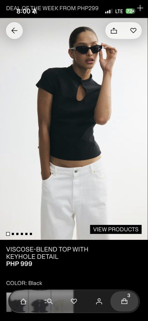 VISCOSE-BLEND TOP WITH KEYHOLE (Category: Blouses) located in Manila. Submitted by pastaoverload (Listing ID 1464770118, Image 1). Description: .
