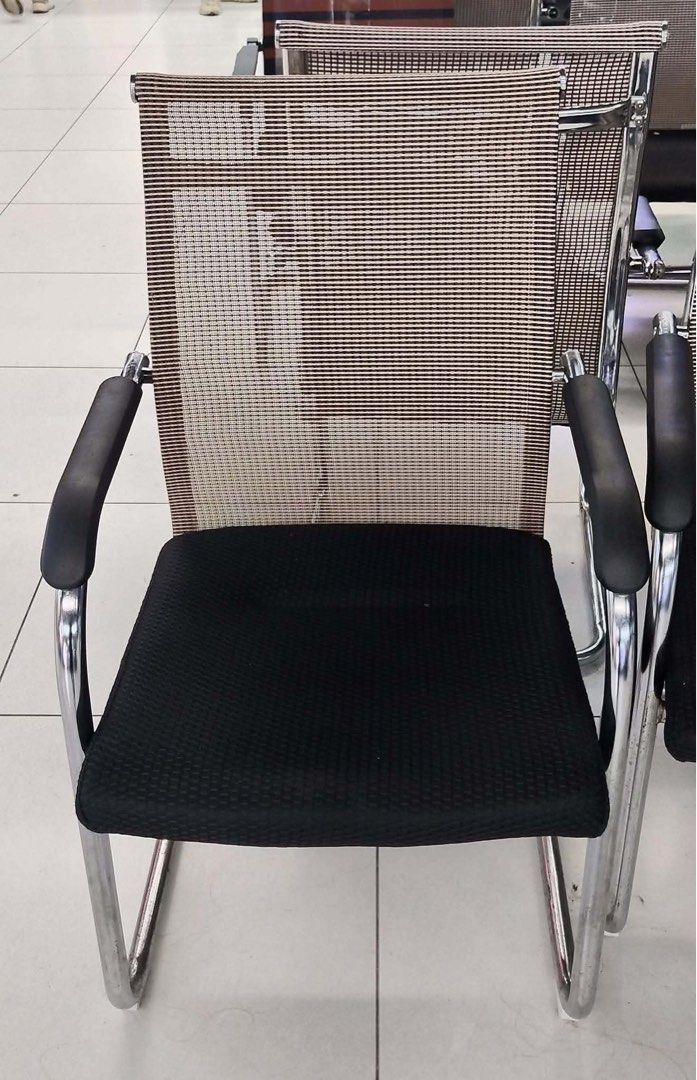 Visitor/ Office Chair 500pcs Available (Category: Everything Else Others) located in Manila. Submitted by marquezpa52205 (Listing ID 1464805166, Image 1). Description: - Ergonomic visitor/meeting room chair - Brown patterned mesh backrest for ventilation - Comfortable black cushioned seat - Durable chrome metal cantilever base - Built-in black armrests - Clean condition and ready for pickup.