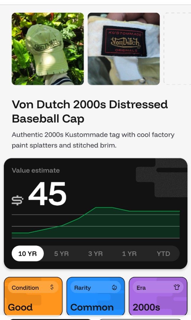 VON DUTCH 2000's DISTRESS BASEBALL CAP (Category: Caps & Hats) located in Ilog. Submitted by ea__thrift (Listing ID 1464797009, Image 3). Description: .
