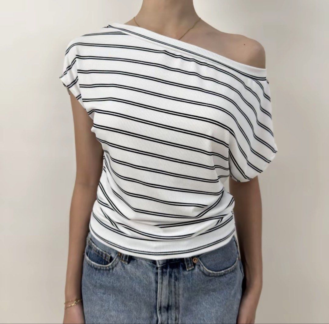 White off shoulder top (Category: Shirts) located in Manila. Submitted by iluvbrb (Listing ID 1464800199, Image 1). Description: Fits small - medium.