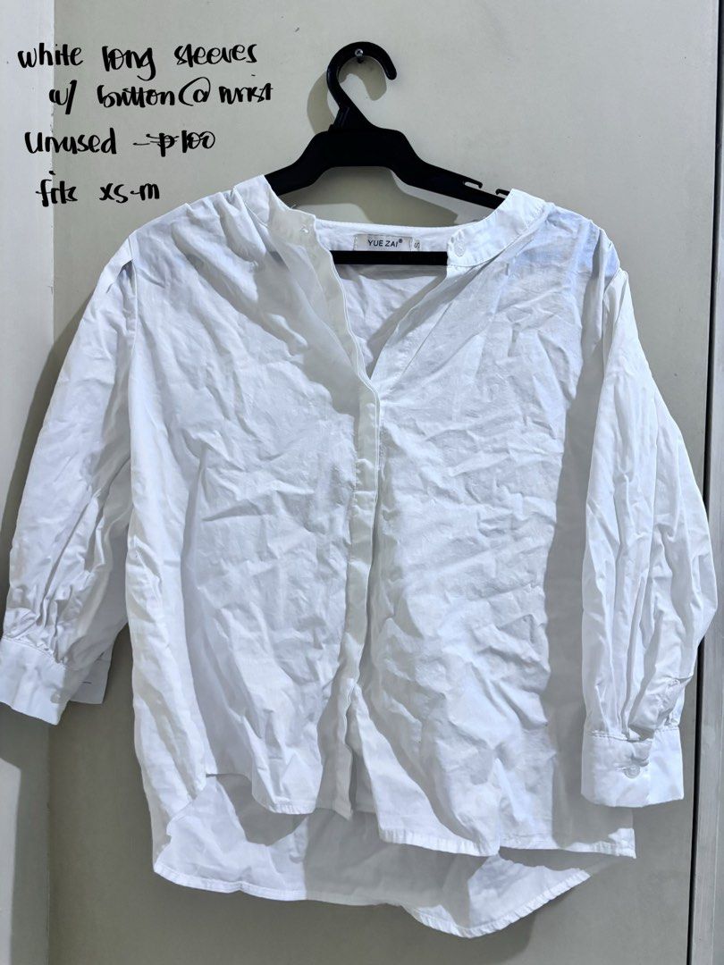 white polo longsleeves puff sleeve (Category: Blouses) located in Manila. Submitted by hellobarbieeee (Listing ID 1464905142, Image 1). Description: info in pic :) price nego. msg me for inquiries loc: dlsu taft (daily) / bgc (wed,thu) / megamall (mon,tue) mod: lalamove / jnt / meetup.