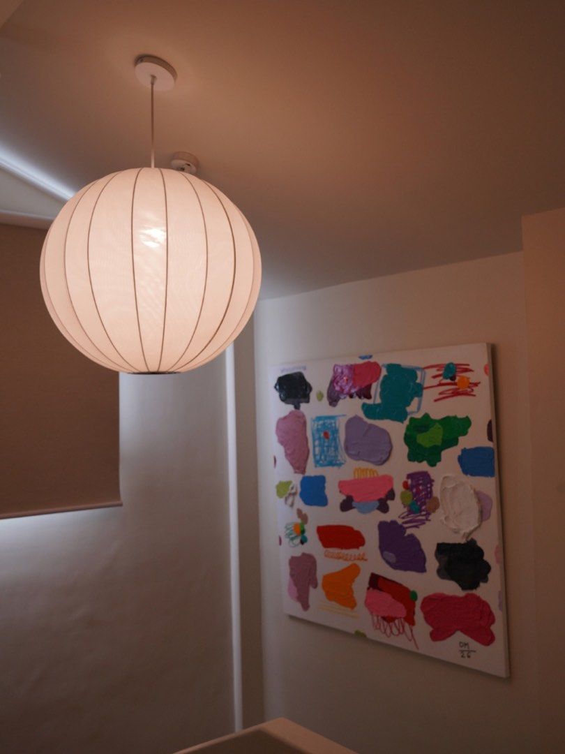 White sphere paper lantern pendant ceiling light (Category: Lighting) located in San Fernando. Submitted by recalibrate.furniture (Listing ID 1464837459, Image 2). Description: JAPANESE AKARI STYLE ZEN LANTERN, LARGE Dia: 22cm H: 56cm Asking is 5.5k only. 𝘿𝙄𝙎𝘾𝙇𝘼𝙄𝙈𝙀𝙍: 𝘈𝘭𝘭 𝘰𝘶𝘳 𝘷𝘪𝘯𝘵𝘢𝘨𝘦 𝘱𝘪𝘦𝘤𝘦𝘴 𝘩𝘢𝘷𝘦 𝘭𝘪𝘷𝘦𝘥 𝘢 𝘱𝘳𝘦𝘷𝘪𝘰𝘶𝘴 𝘭𝘪𝘧𝘦 𝘢𝘯𝘥 𝘮𝘢𝘺 𝘴𝘩𝘰𝘸 𝘴𝘪𝘨𝘯𝘴 𝘰𝘧 𝘢𝘨𝘦, 𝘴𝘶𝘤𝘩 𝘢𝘴 𝘮𝘪𝘯𝘰𝘳 𝘴𝘤𝘳𝘢�