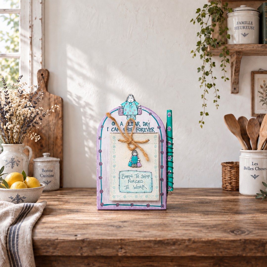 Wooden Mini Pad Holder (Category: Other Home Decor) located in Quezon City. Submitted by handpickedecors (Listing ID 1464855375, Image 1). Description: Wooden Mini Pad Holder 120.00 Size: 7”H x 5”L x 1”W.
