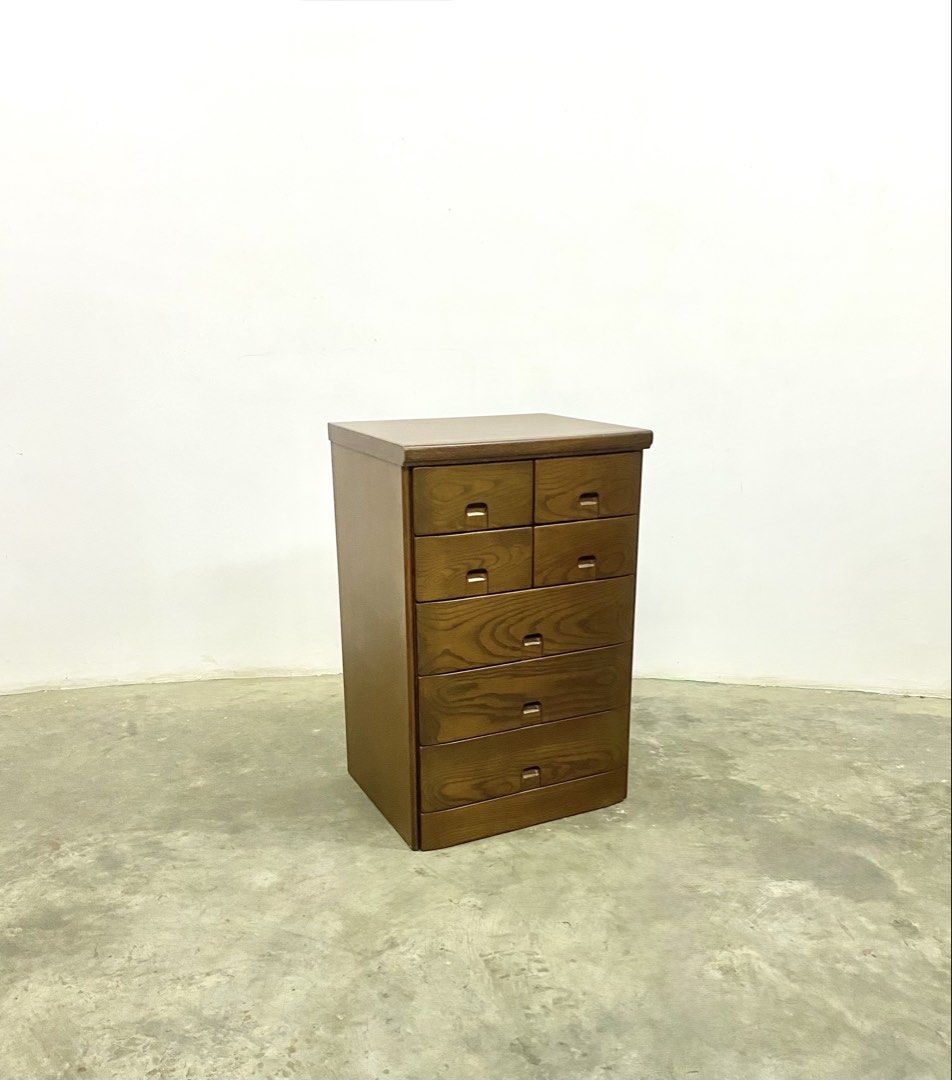 Wooden Multi-Drawer Cabinet Storage Chest (Category: Shelves, Cabinets & Racks) located in Santa Rosa. Submitted by annie_annie83 (Listing ID 1464873206, Image 2). Description: - Material: Solid wood with rich grain finish - Storage: 6 stacked drawers (4 upper compartments, 3 wider lower drawers) - Design: Clean structure with integrated carved pull handles - Color: Warm brown tone - Ideal for: Hallway or bedroom storage.
