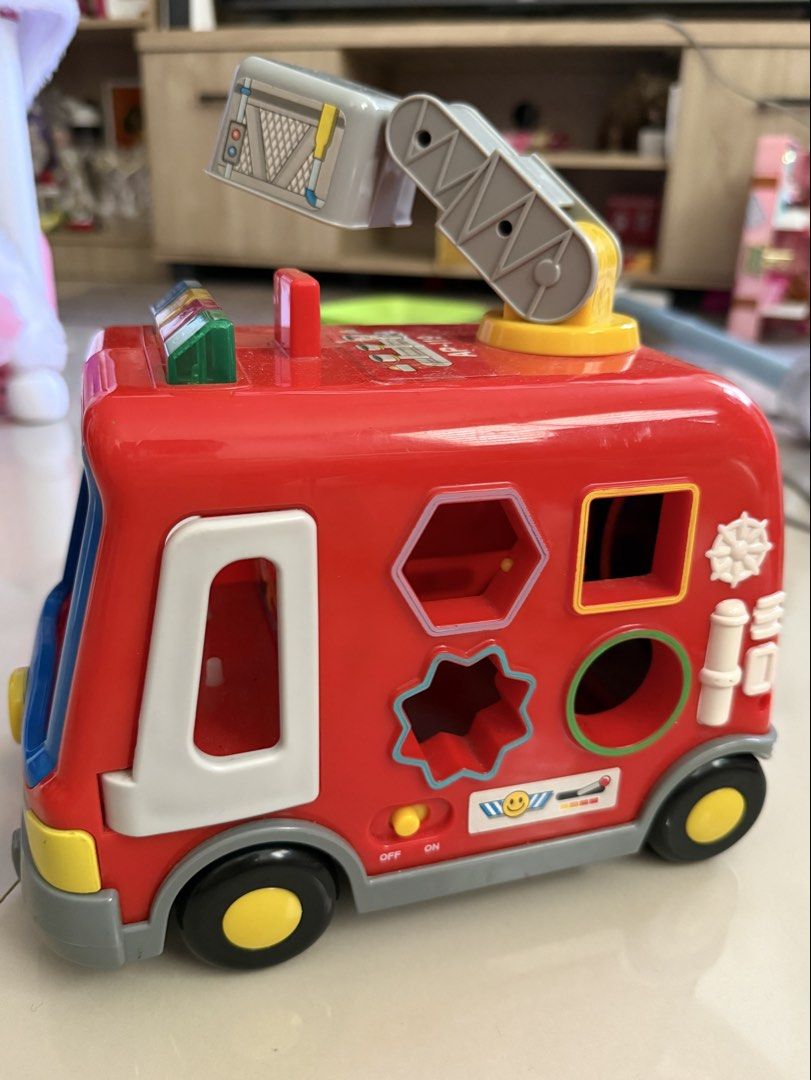 Working Firetruck with lights& sounds anpan (Category: Infant Playtime) located in Cabuyao City. Submitted by affordable_love_items (Listing ID 1464861223, Image 2). Description: Working. No shapes included Cabuyao laguna.