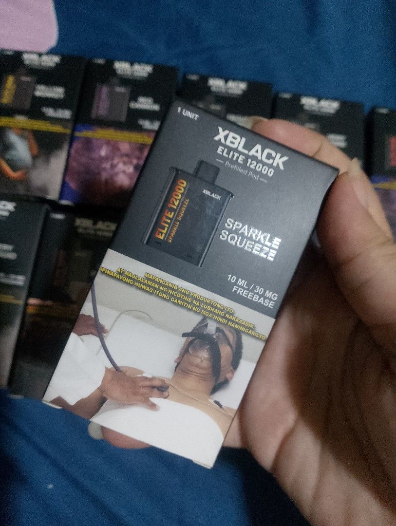 X.B.L.A.C.K.E.L.I.T.E.V.2.12K.P.O.D.S. (Category: Other Stationery & Craft) located in Marikina City. Submitted by aerahharea (Listing ID 1464965594, Image 3). Description: X.B.LA.CK ELITE V2 12K PUFFS 220PHP EACH AVAILABLE FLAVORS: YELLOW MONKEY RED CANON TROUBLE PURPLE SPARKLE SQUEEZE VERY MORE RED PULP VERY BAGUIO PITCH PERFECT FRESH MENTHOL BLACK WAVE RED CANON 📍MALANDAY MARIKINA DM FOR INQUIRIES 🫰🏻.