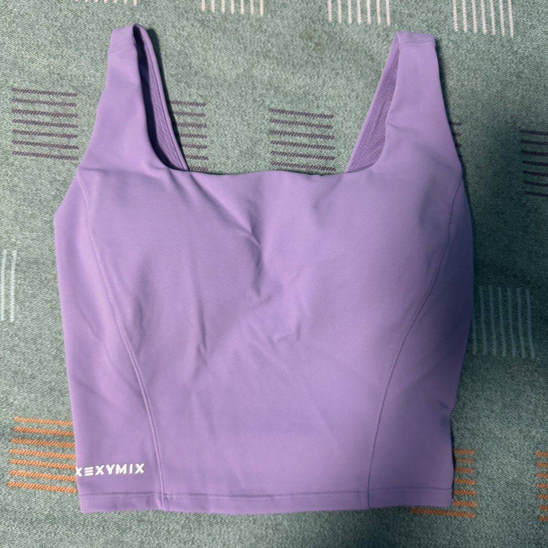 Xexymix Sports Bra Top (Category: Activewear) located in Pasig City. Submitted by closet_declut95 (Listing ID 1464821392, Image 1). Description: Bought for Php 2,700 via website Size: Small Color: Purple Haze Model: 380N Support Top Padded Top Used only once Rfs: color doesnt look good on me.